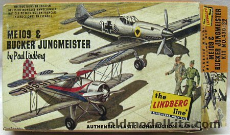 Lindberg Me-109 and Bucker Jungmeister (Bf-109), 430-39 plastic model kit